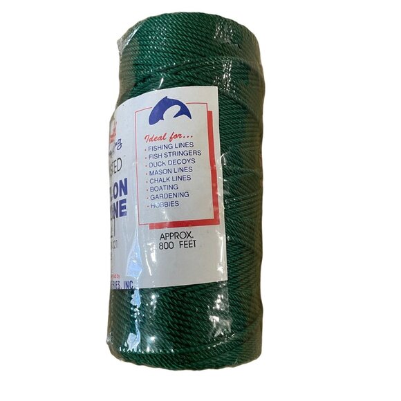 Sea King Twisted Nylon Twine #21 Green 800 Ft Fishing Boating Crafts & More - Picture 2 of 3
